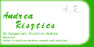 andrea risztics business card